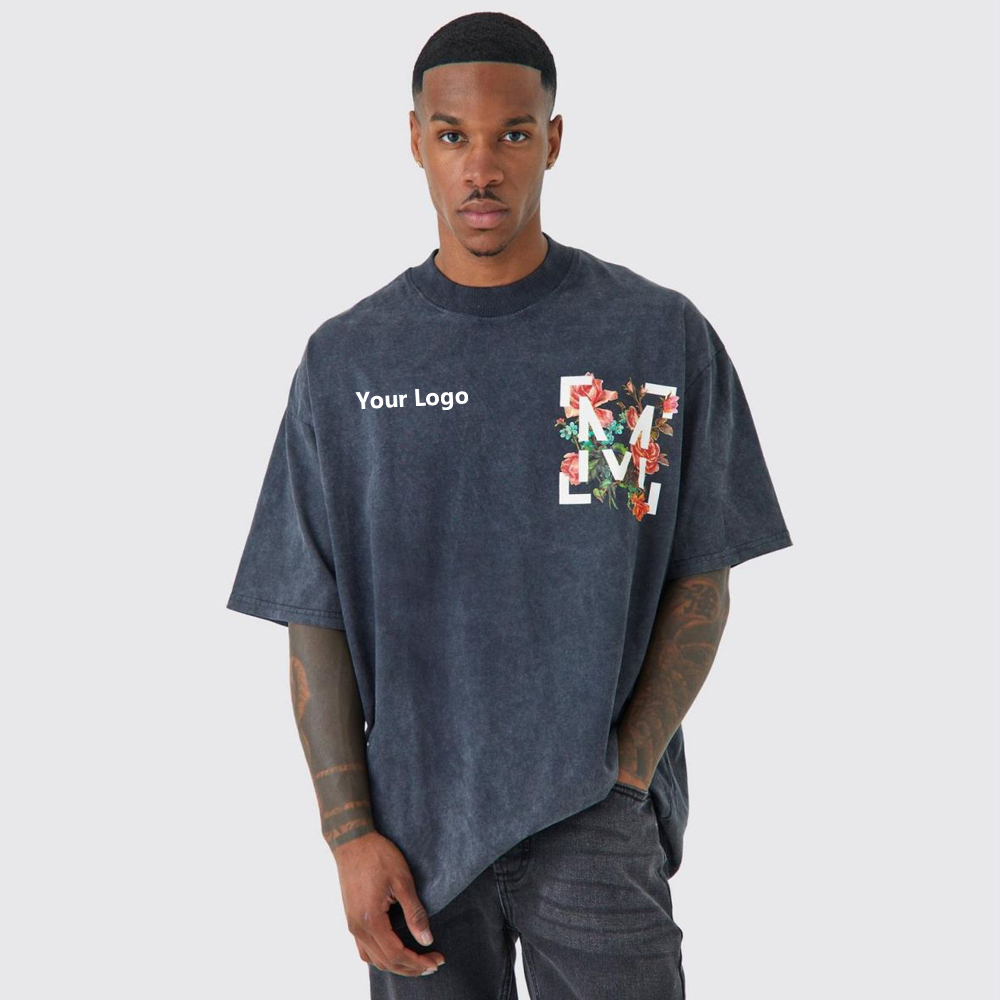 The Midnight Bloom Acid-Wash Tee