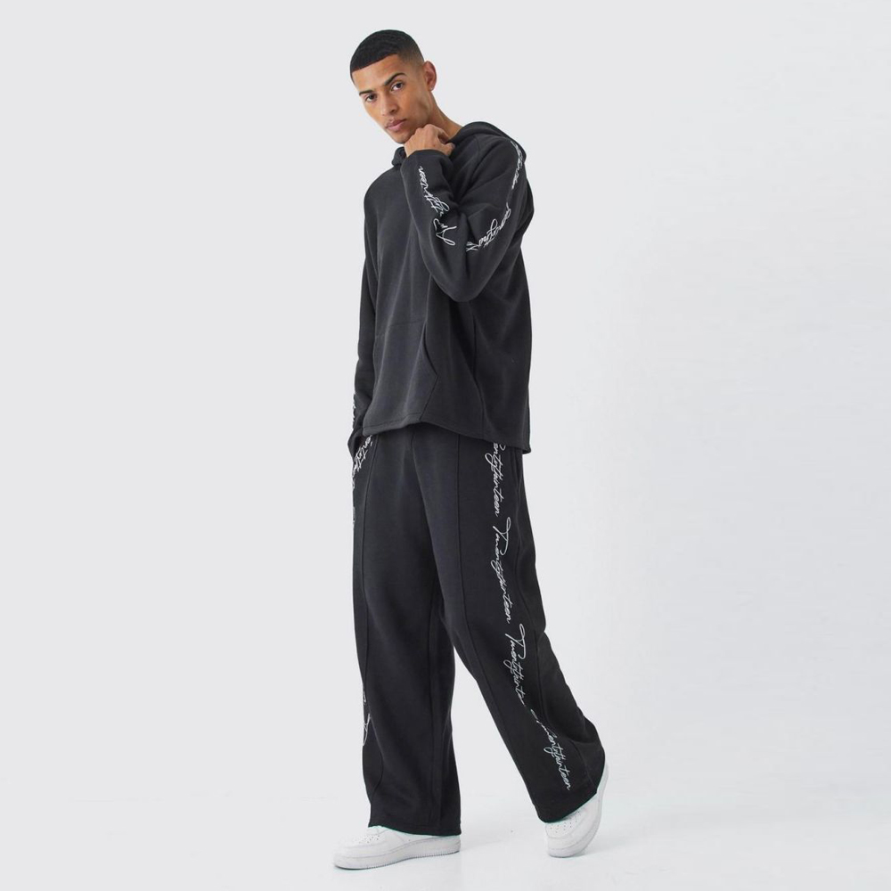OvePRFTS-zed Raw Edge Script Embroidred Tracksuit
