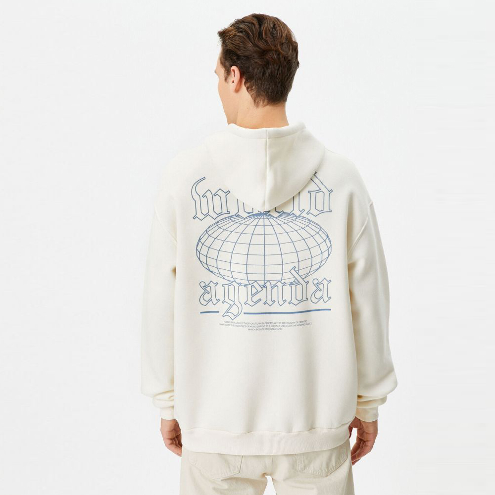 OvePRFTS-ze Sweatshirt Hooded With Printed Slogan On The Back