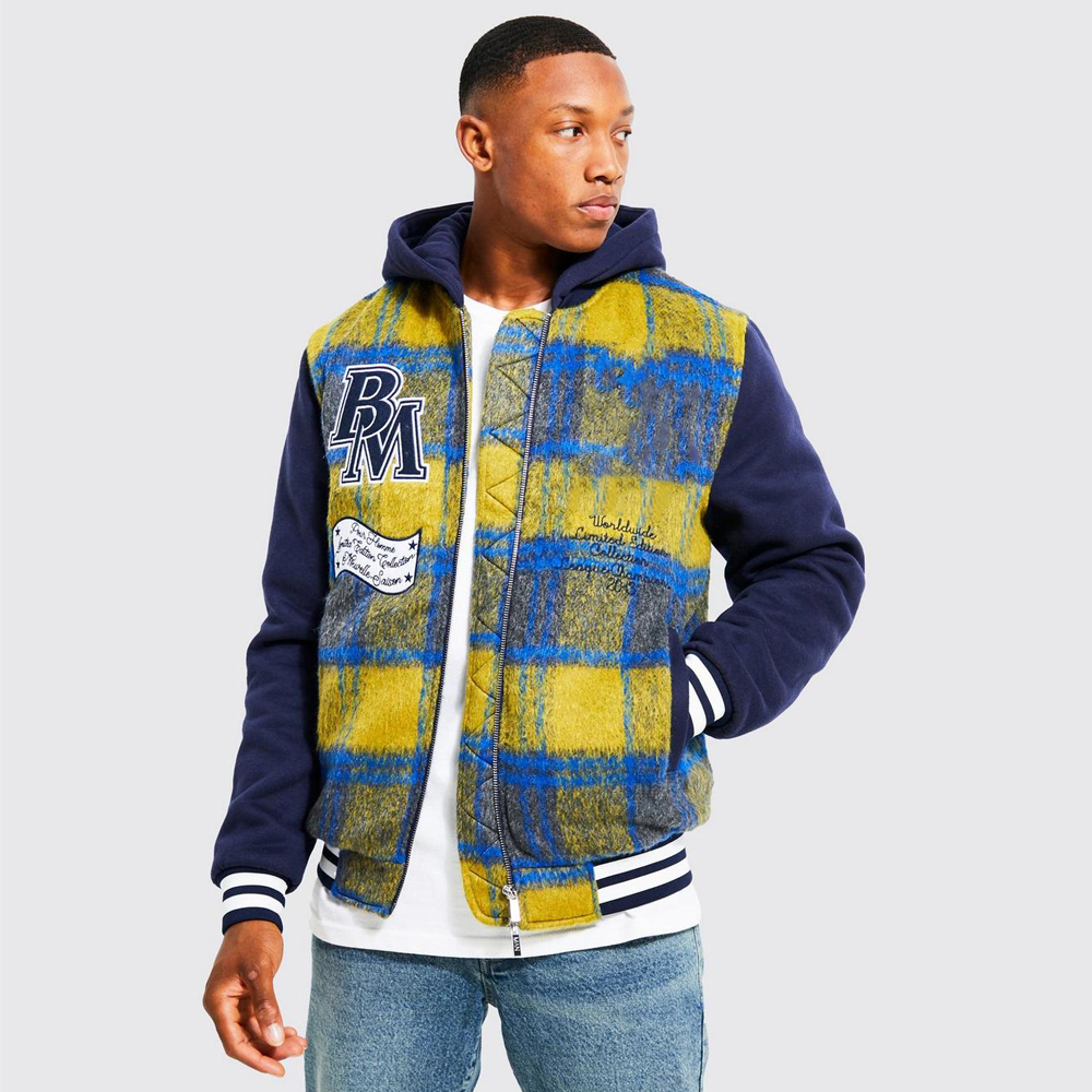 Azure Plaid Hybrid Varsity