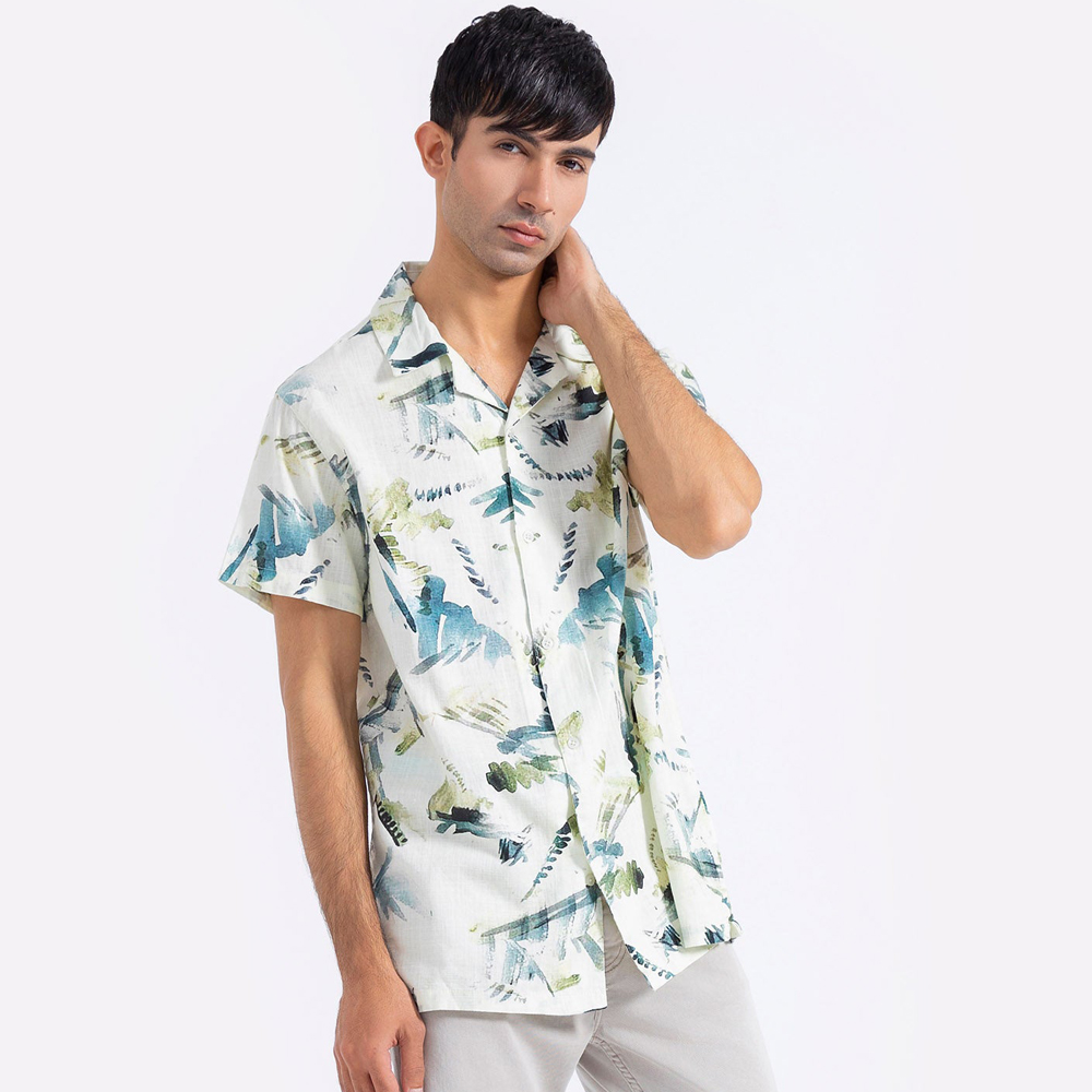 The “Zenith Abstract” Linen Shirt