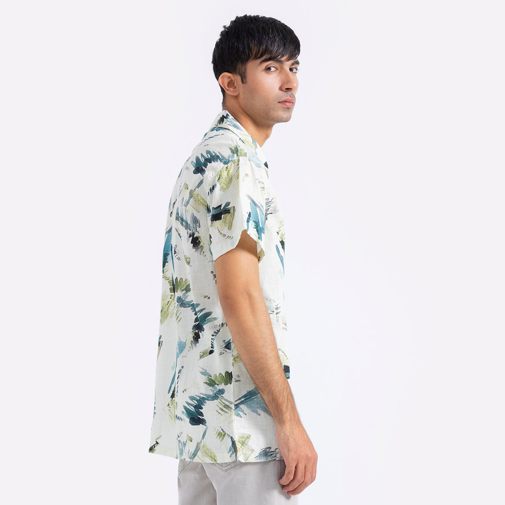 The “Zenith Abstract” Linen Shirt