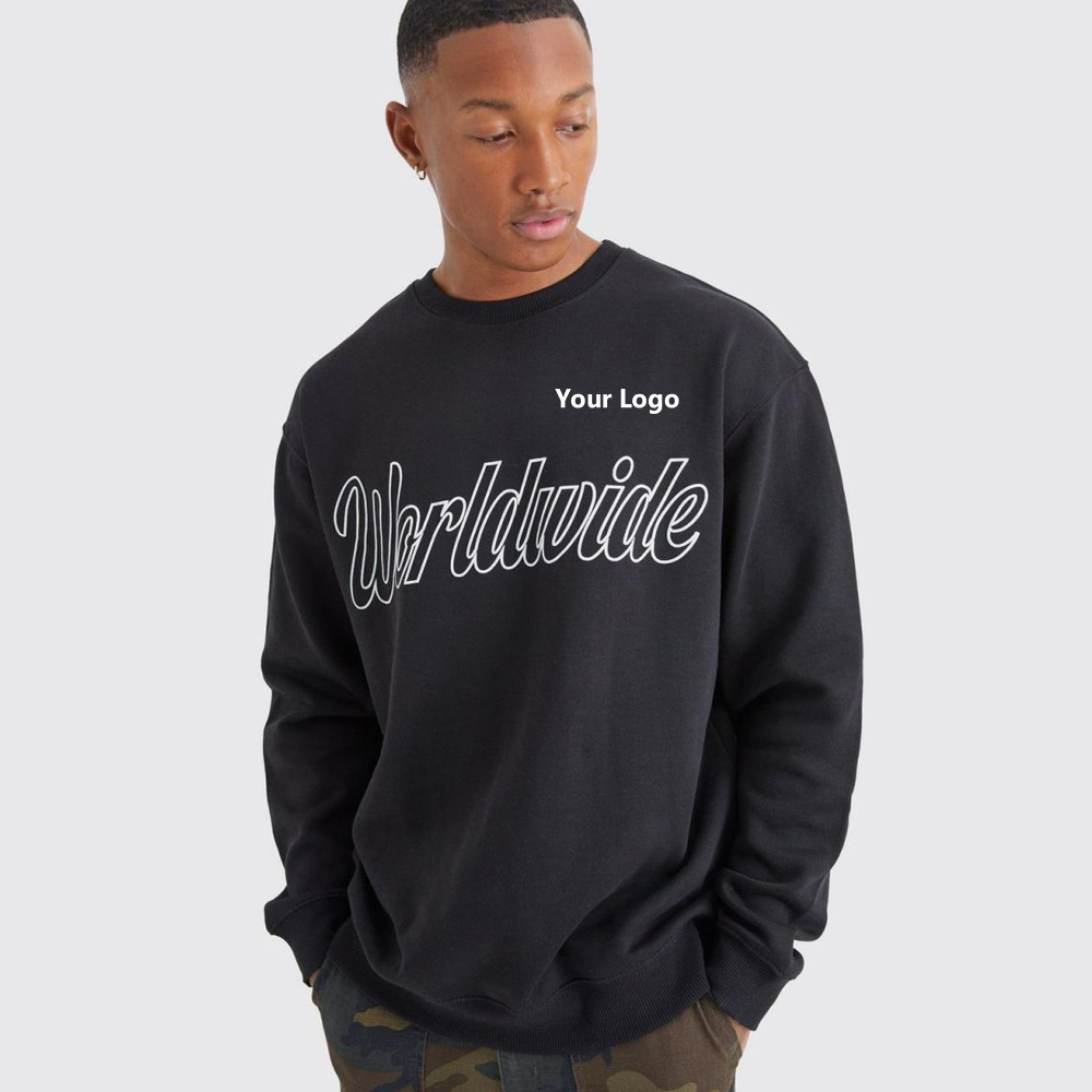 OvePRFTS-zed Worldwide Puff Print Sweatshirt – Black
