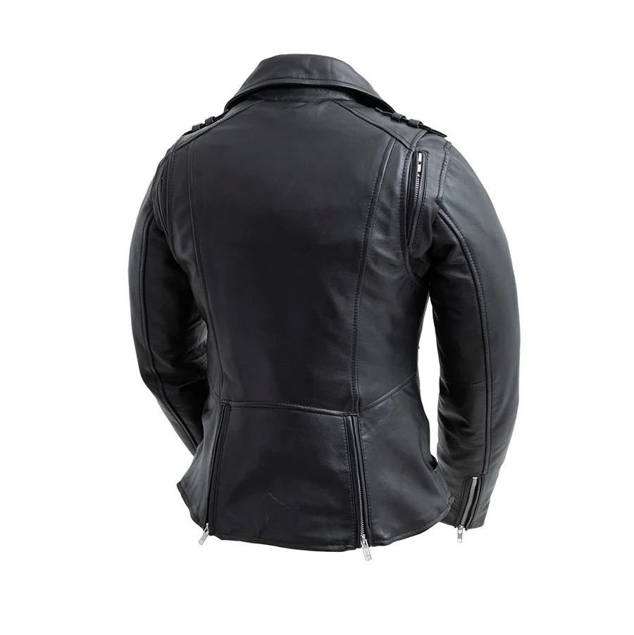 The “Midnight Rose” Embroidered Moto Jacket