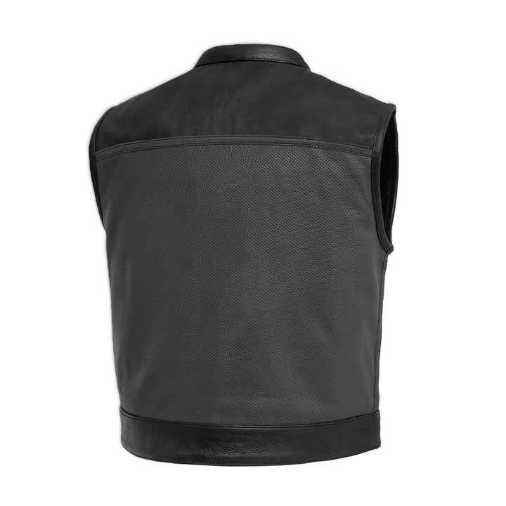 Mandarin Collar Leather Vest