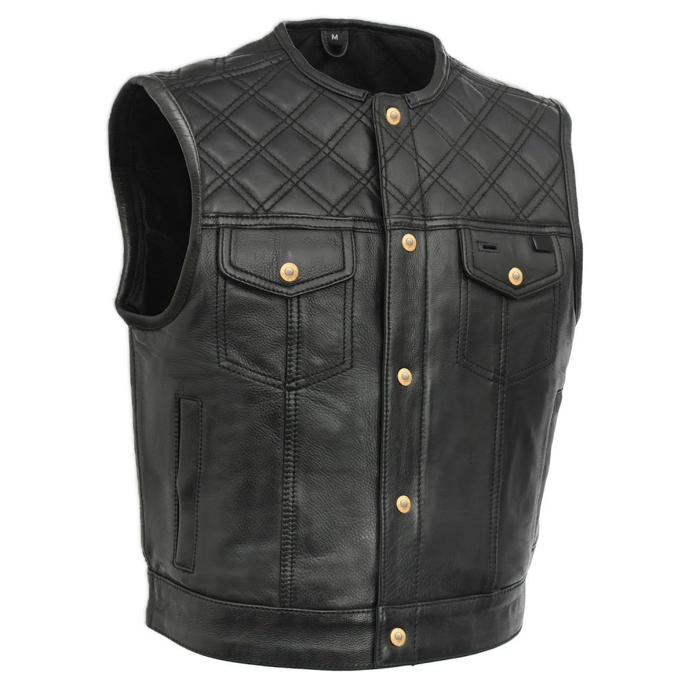 Men’s Diamond Quilted Leather Vest