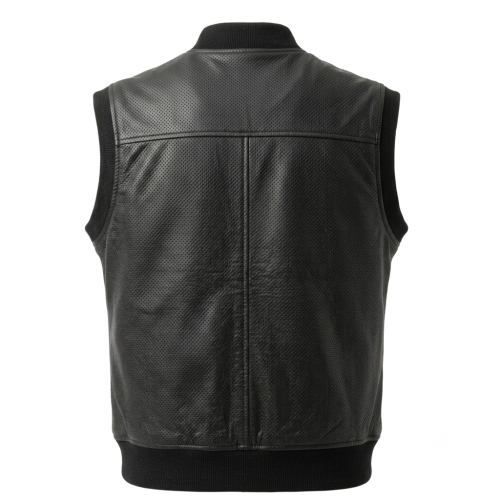 Perforated Leather Club Vest