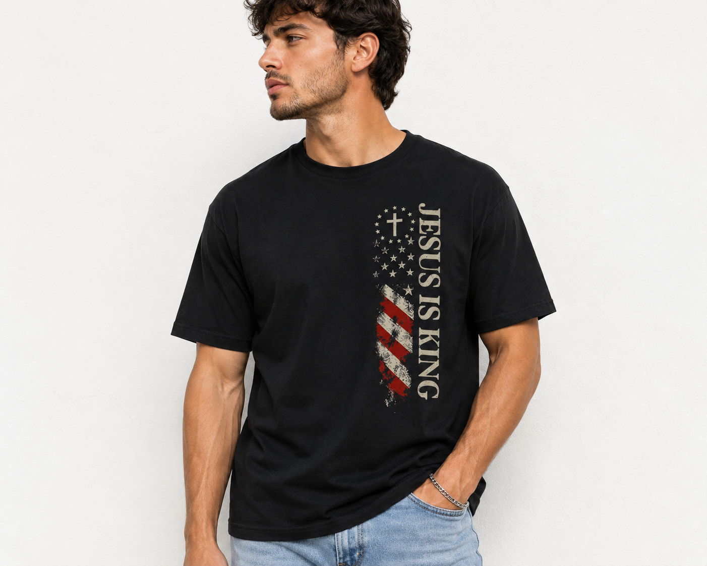 Premium Jesus Is King Graphic T-Shirt