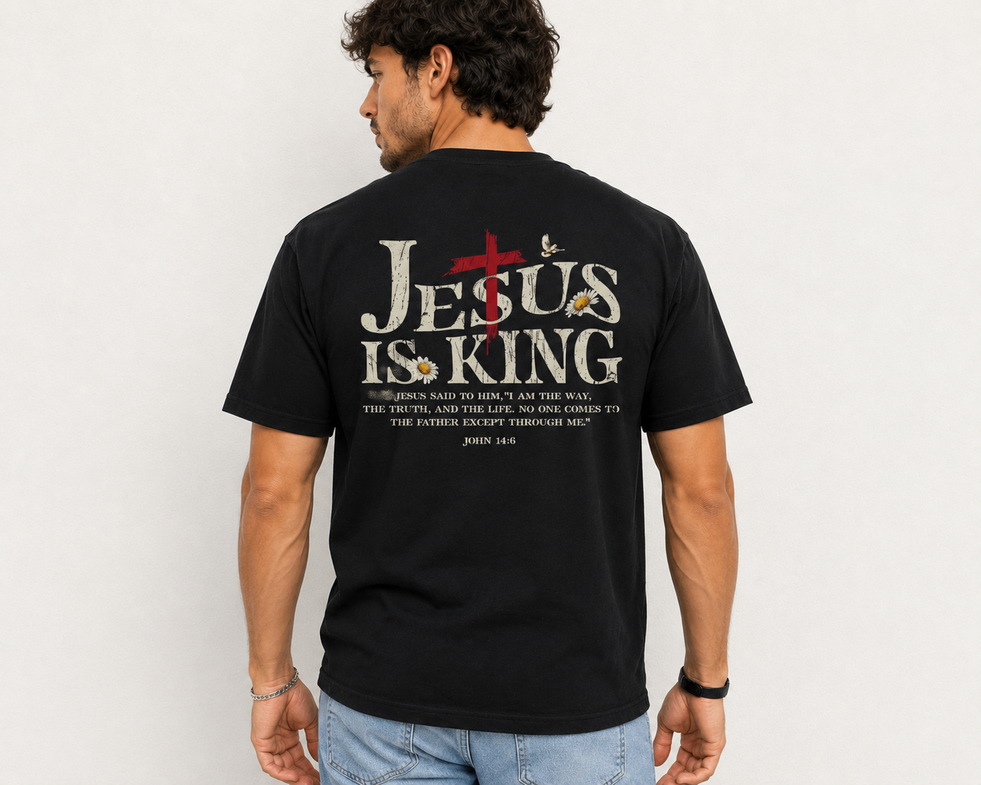 Premium Jesus Is King Graphic T-Shirt - Image 2