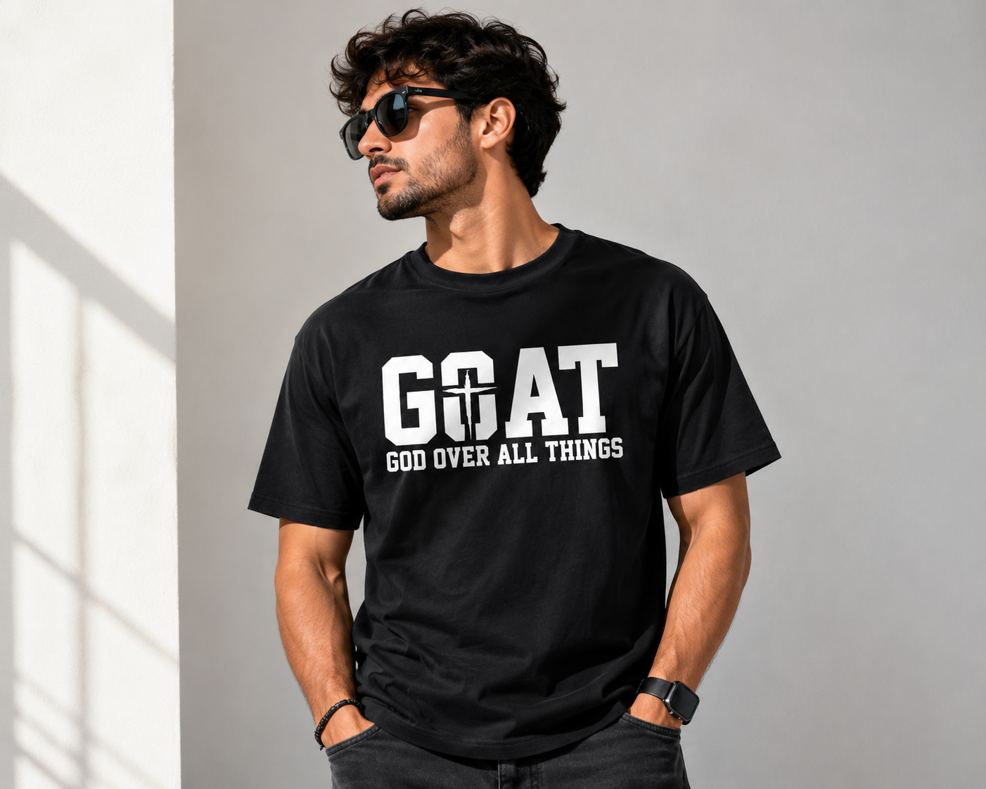 Premium GOAT – God Over All Things Graphic T-Shirt