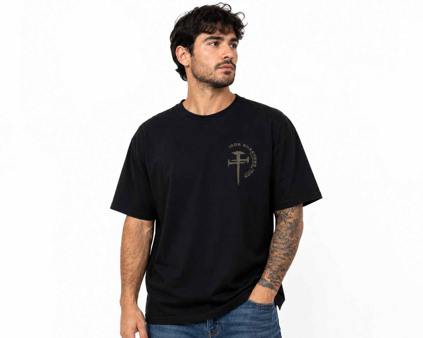 Premium Iron Sharpens Iron Graphic T-Shirt