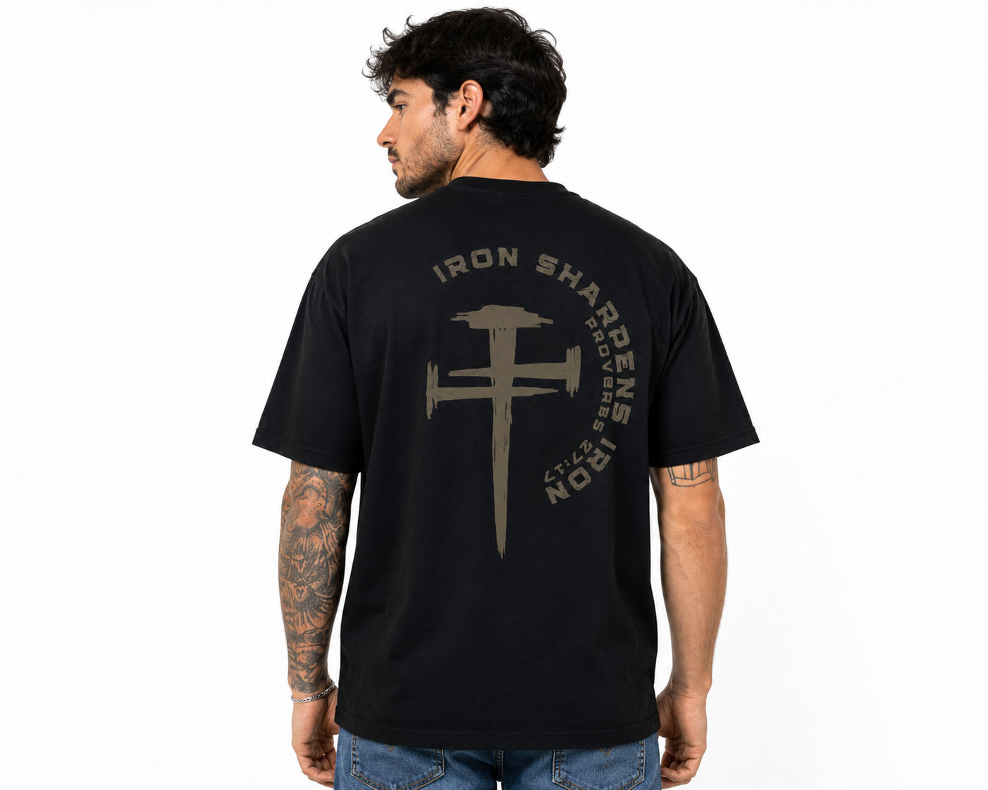 Premium Iron Sharpens Iron Graphic T-Shirt - Image 2