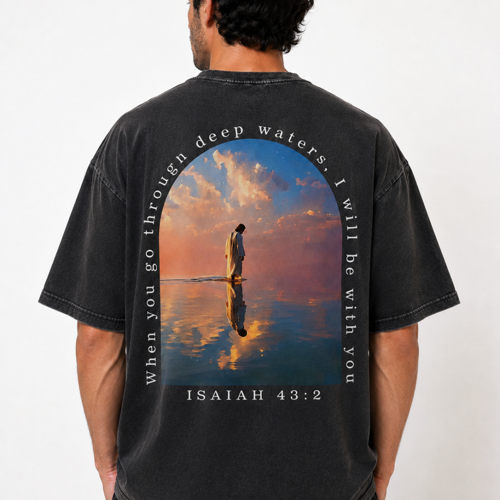 Premium Vintage Washed Cross Oversized T-Shirt