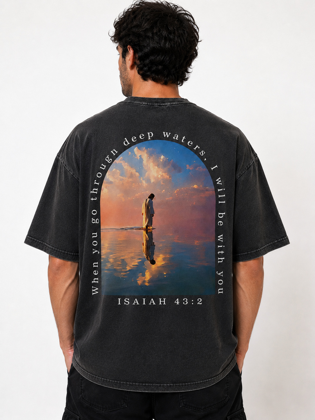 Premium Vintage Washed Cross Oversized T-Shirt - Image 2