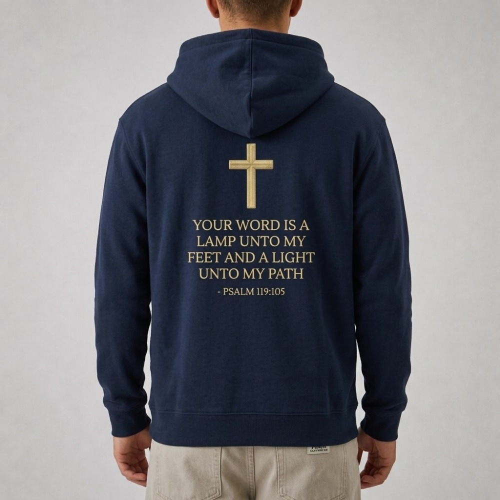 Men’s Psalm 119:105 Christian Quarter Zip Hoodie