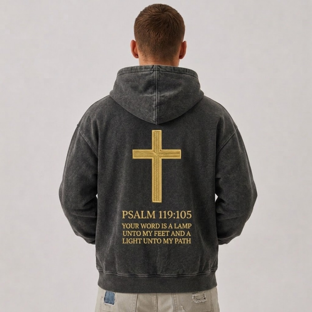 Men’s Vintage Washed Christian Full Zip Hoodie